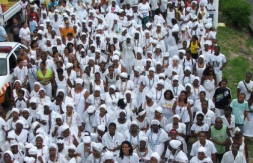 Casa de Oxumarê presente na Caminhada pela liberdade Religiosa do Rio de Janeiro 